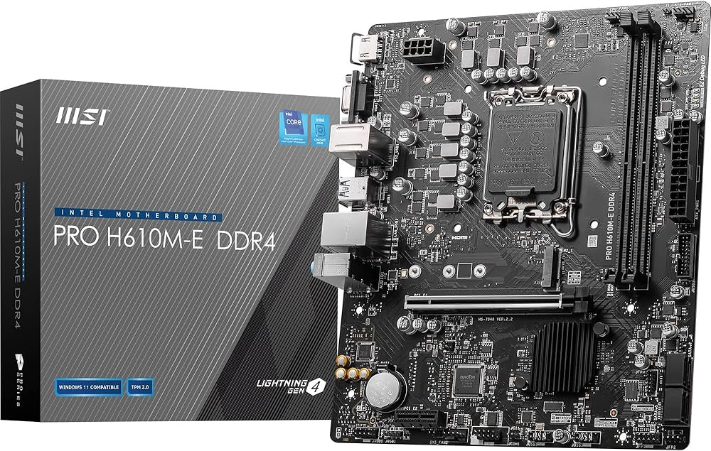 Msi Pro H610m-E DDR4 (D-SUB/HMDI/M.2) Motherboard