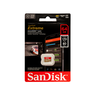 Sandisk SDSQXAH-064G-GN6MN 64GB Extreme Micro SD