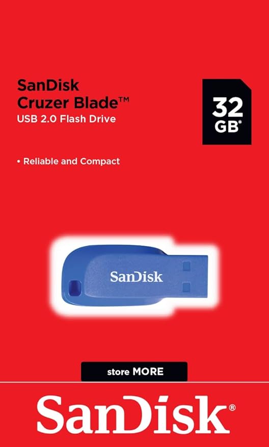 Sandisk SDCZ50C-032G-B35BE 32GB USB 2.0 Electric Blue