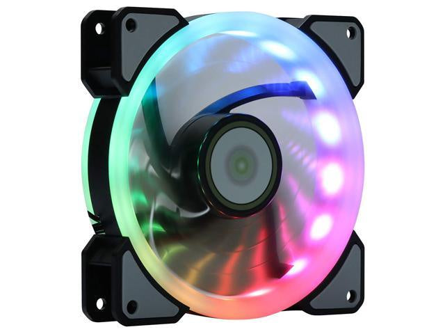 Intelligent Trans-5 Colors RGB LED Fan 12cm